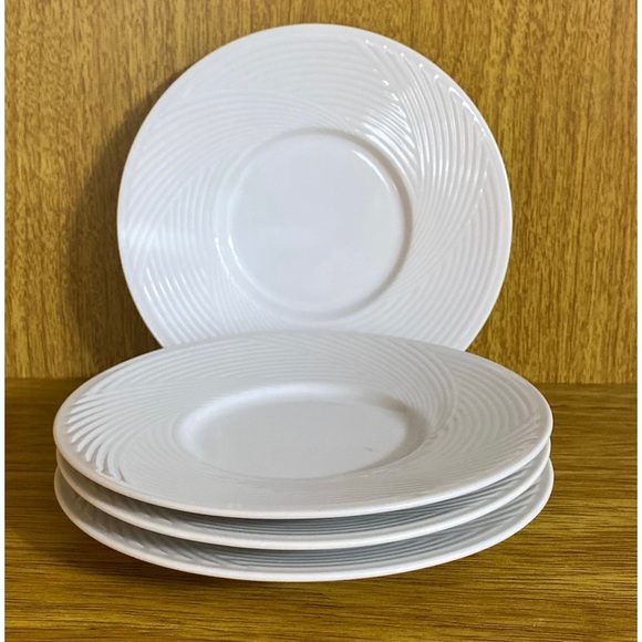 Set of 4 ~DANSK TAPESTRIES WINTER WHITE 6” Saucers ~Discontinued - Picture 4 of 10